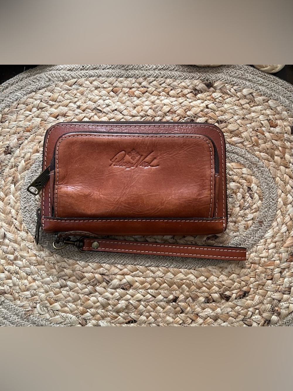 Patricia Nash Cognac Brown Leather Wrislet